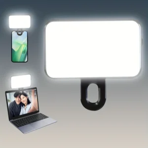 แบบพกพา Clip-On LED Selfie Light โคมไฟเติมแบบชาร์จไฟได้ 3 โหมดสําหรับสมาร์ทโฟนคอมพิวเตอร์ iPad Video Conference แต่งหน้า Vlog